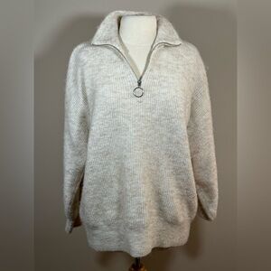 H&M oversized 3/4 zip sweater size medium